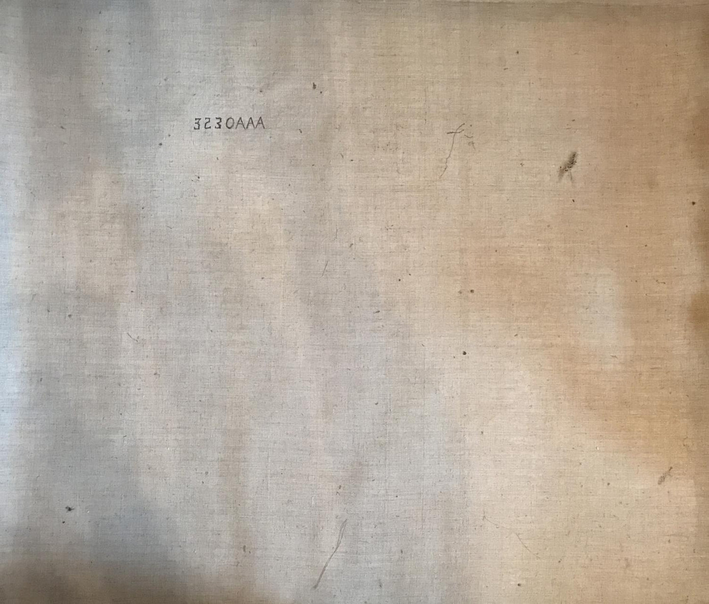 Back of beige linen oil painting Lenin with newspaper by Fedor Zagorodnyuk