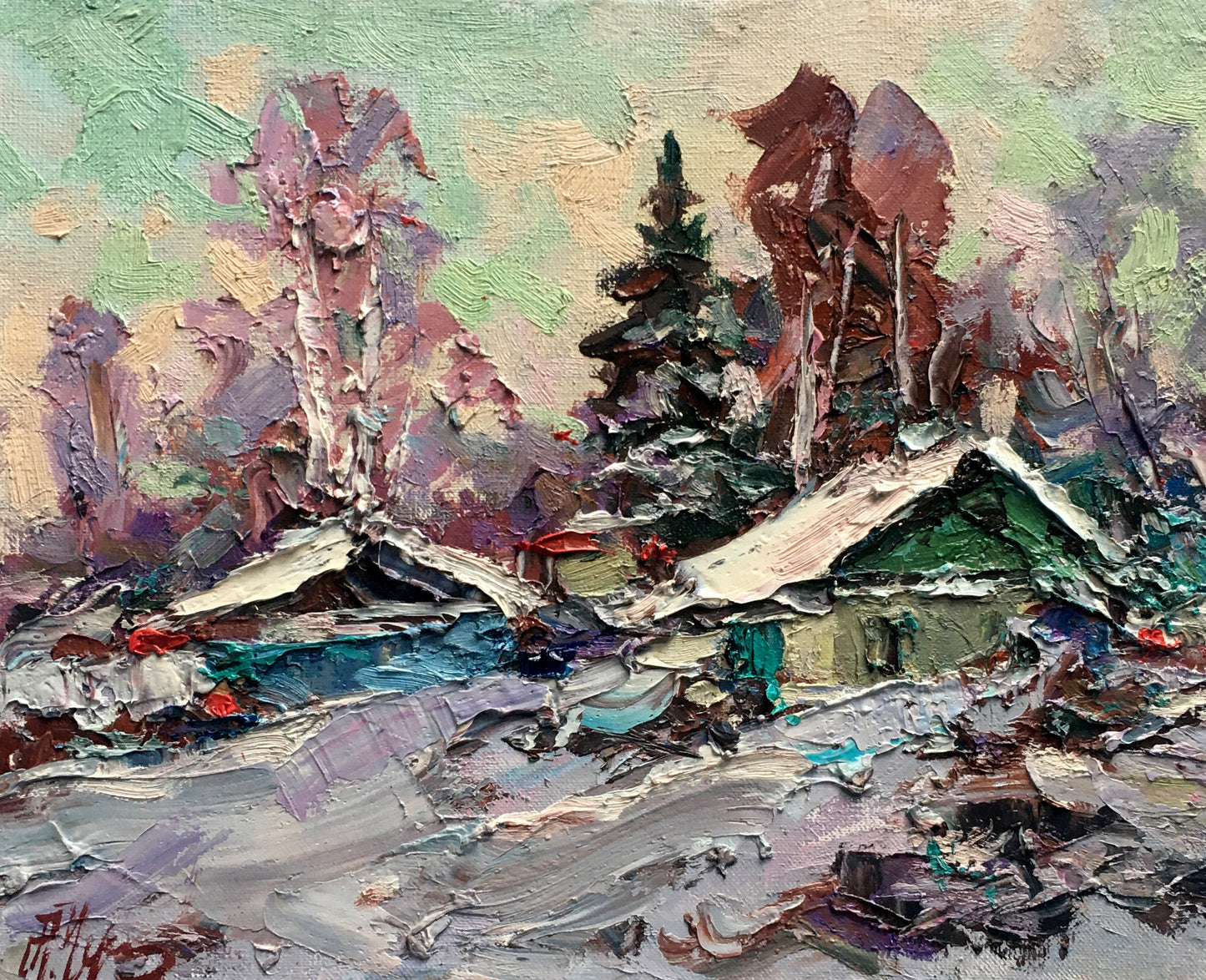 Alexander Cherednichenko impressionist snowy landscape painting wholesale