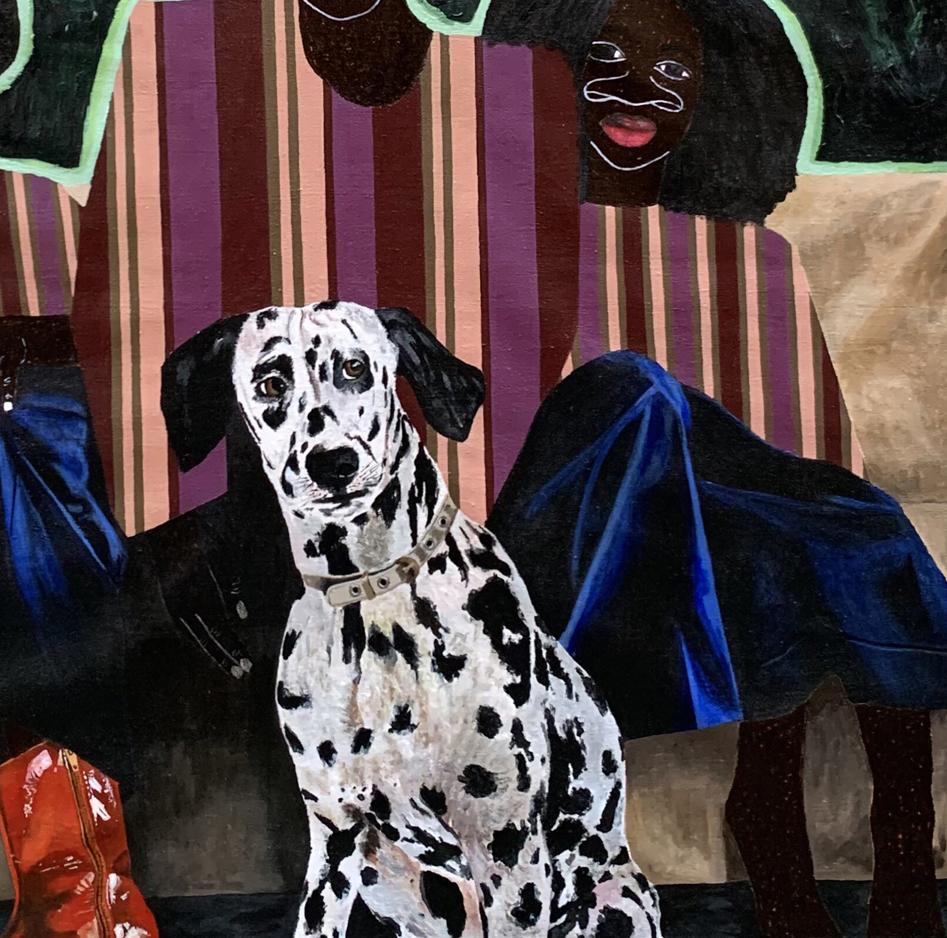 Dalmatian with black spots in Acrylic painting Bound by light by Akintomide Akinshola