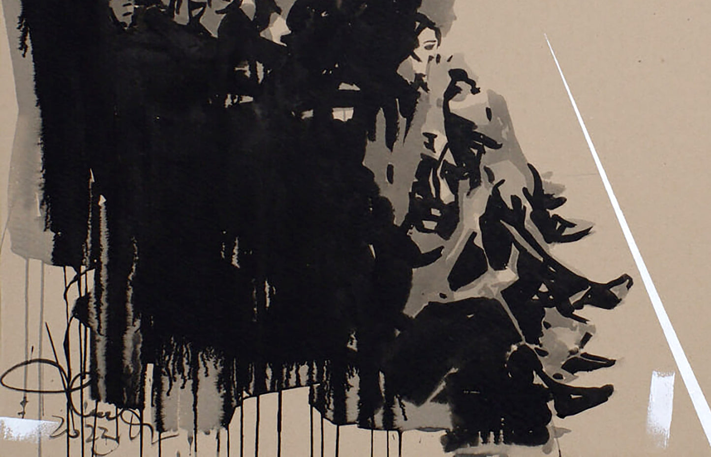 Abstract ink painting by Dima Filatov on Acrylic Podium