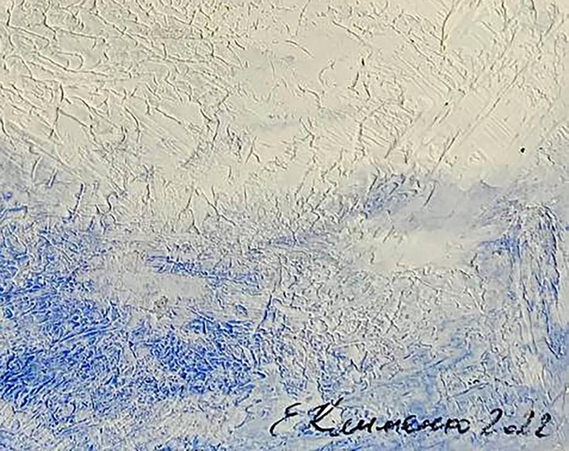 Watercolor painting Descent from Snow Mountain Olena Klimenko