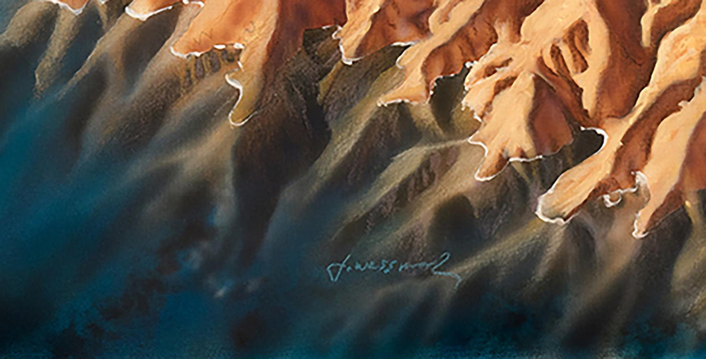 Acrylic painting Coast Guard in the Mountains Johannes Wessmark