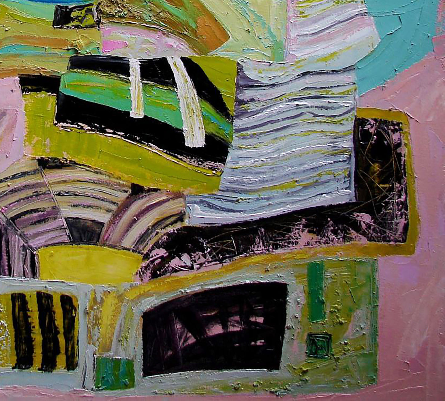 Oil painting Vanishing green by Tatyana Shulyak vibrant abstract textured artwork