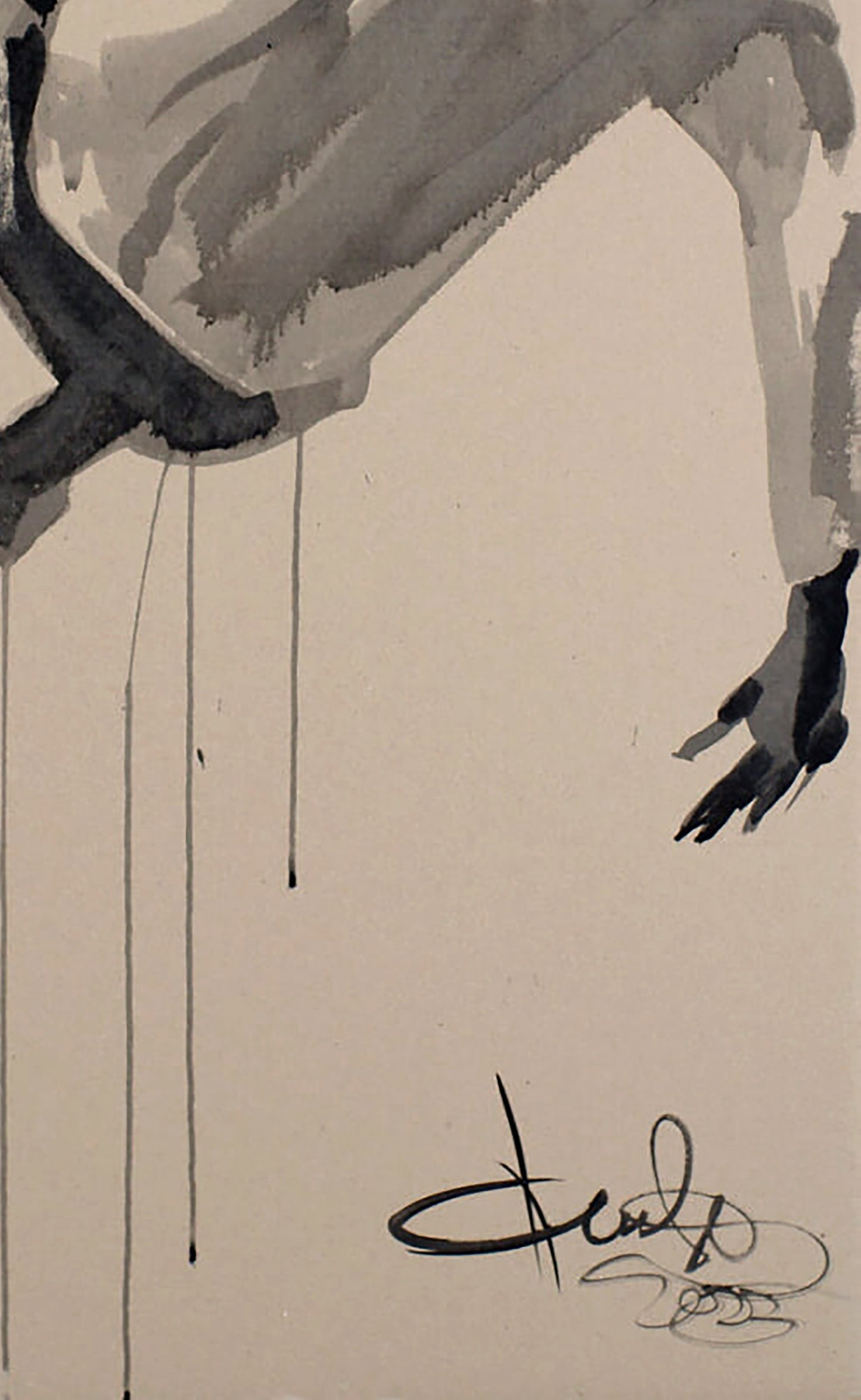 Abstract ink acrylic painting A Fall Jump series by Dima Filatov