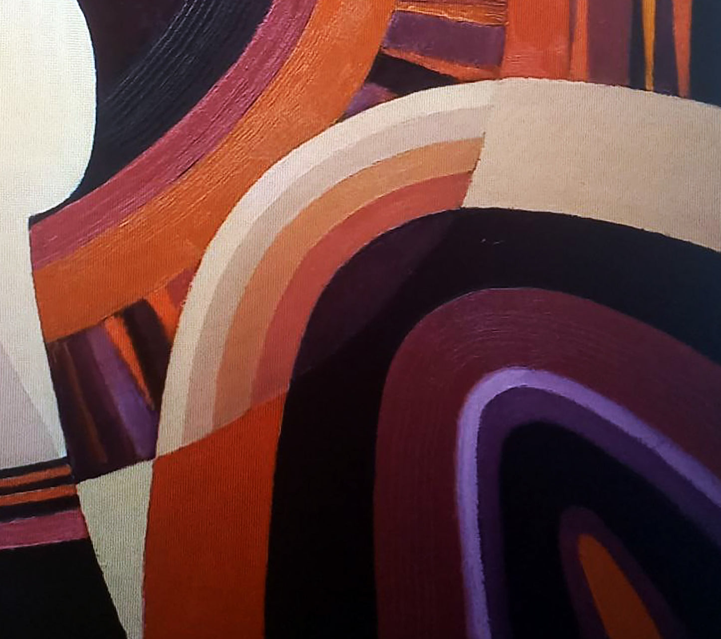 Oil painting Red still life by Alexander Strashevich with orange purple curves