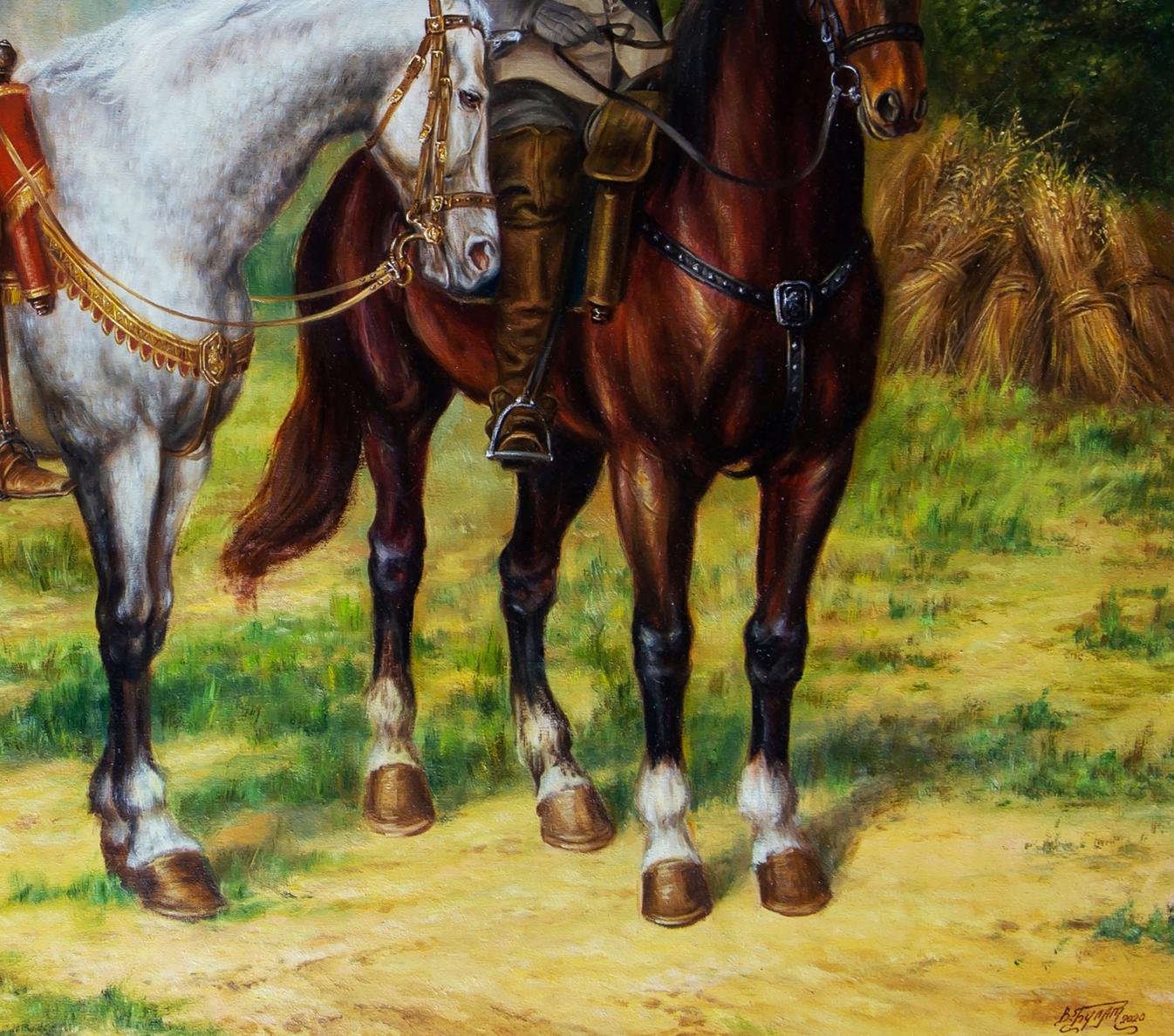 Oil painting Letter from the Queen Valeriy Bulat: rich brown horse with white socks