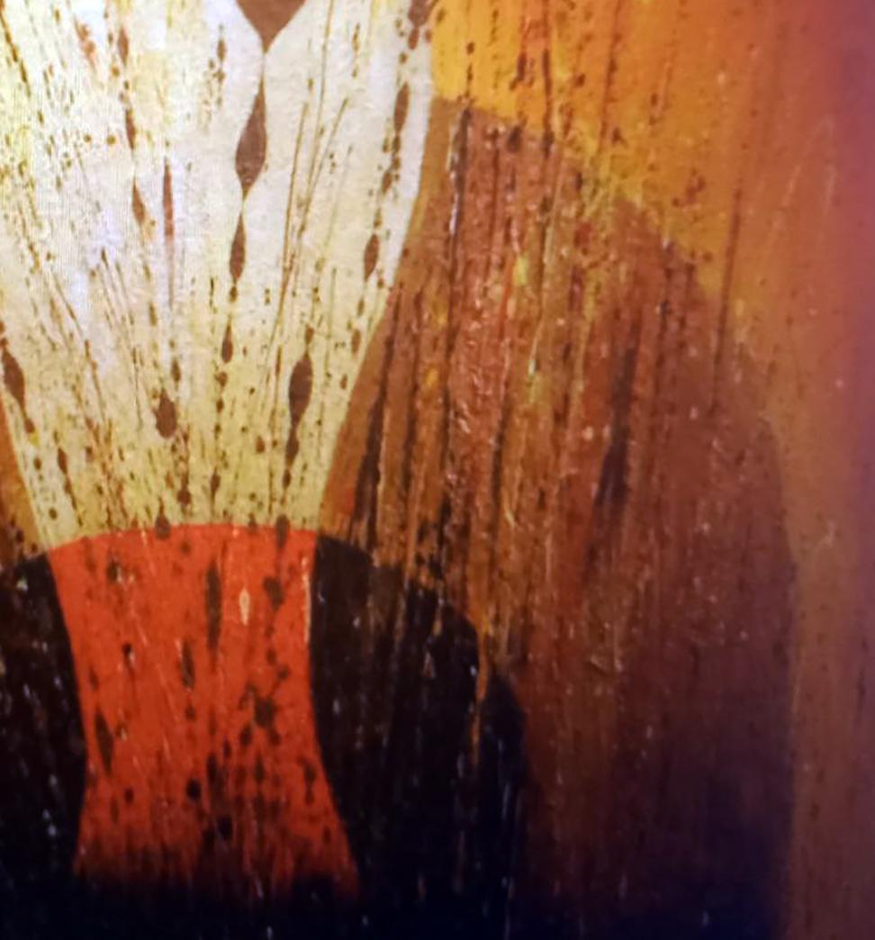 Oil painting Flash by Alexander Strashevich with white, orange, black splashes