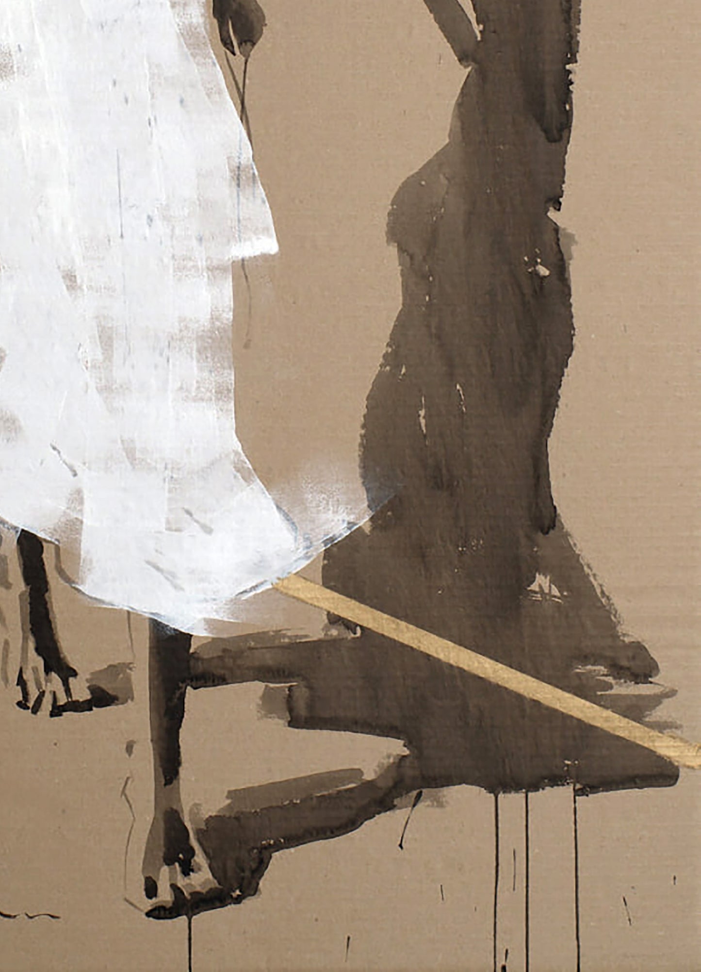 Abstract black and white Shadow acrylic painting by Dima Filatov