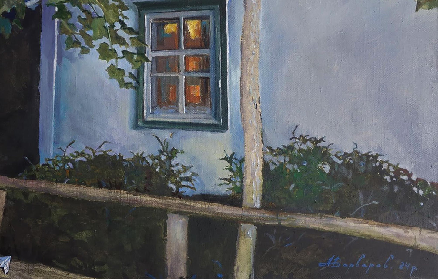 Oil painting Echo of my village Anatoly Varvarov