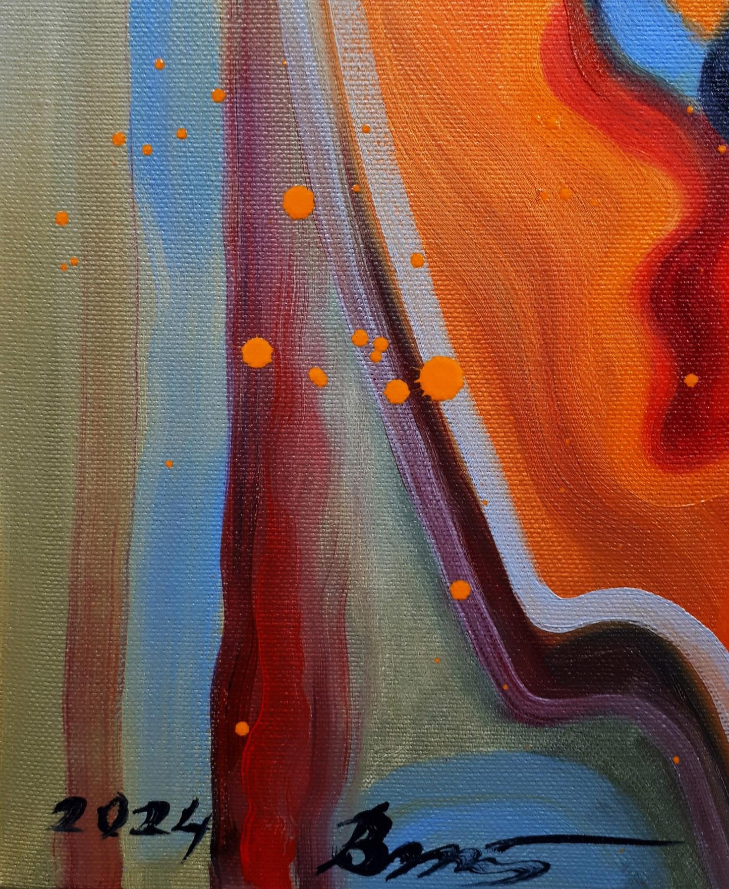 Vibrant Colors of Intention oil painting by Sergiy Voichenko with flowing stripes