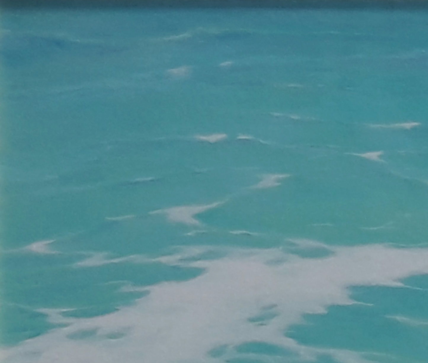 Turquoise ocean waves with white foam by Vasily Korkishko oil painting