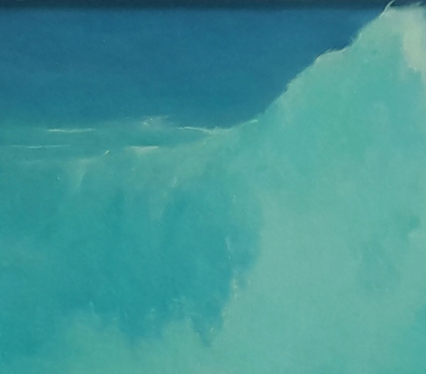 Oil painting Breath of the seabed by Vasily Korkishko: turquoise wave crashing