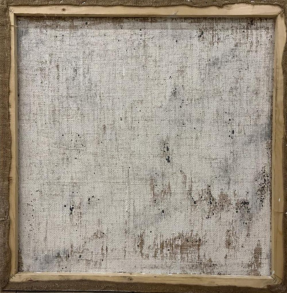 Oil painting Life in the City by Serhiy Kovalev, textured canvas back