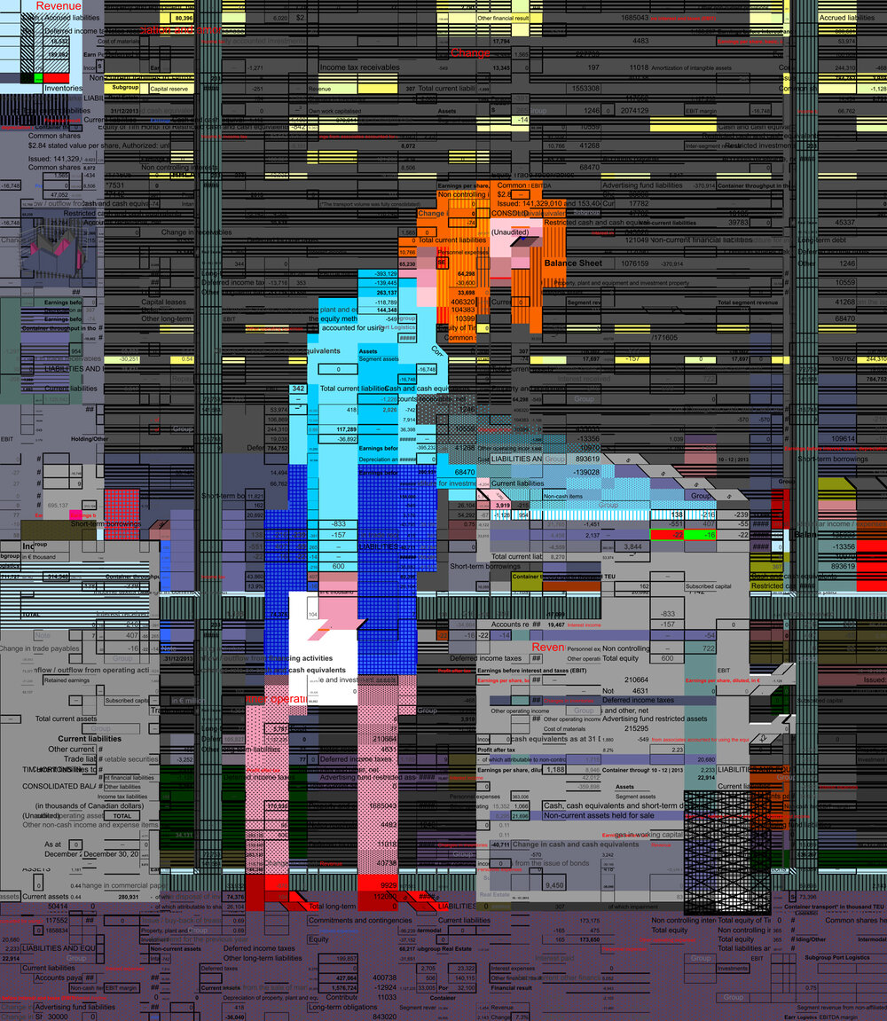 Pixelated Excel-art figure by Ukrainian artist Oleksiy Sai