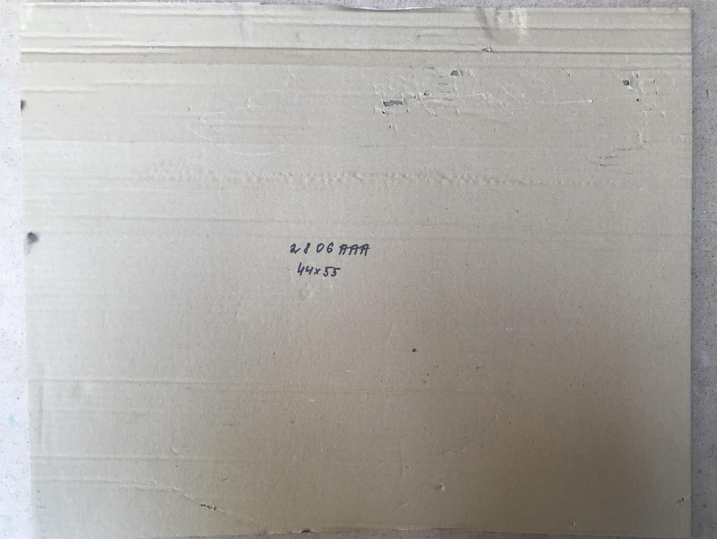Beige textured back panel of Alexander Litvinov evening city oil painting