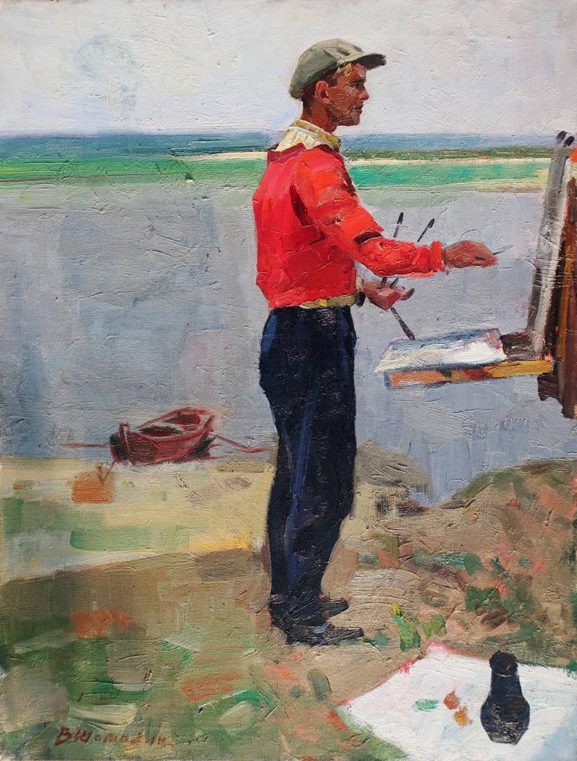 Painter Shatalin V. Antonchik Viktor Mikhailovich oil painting on easel