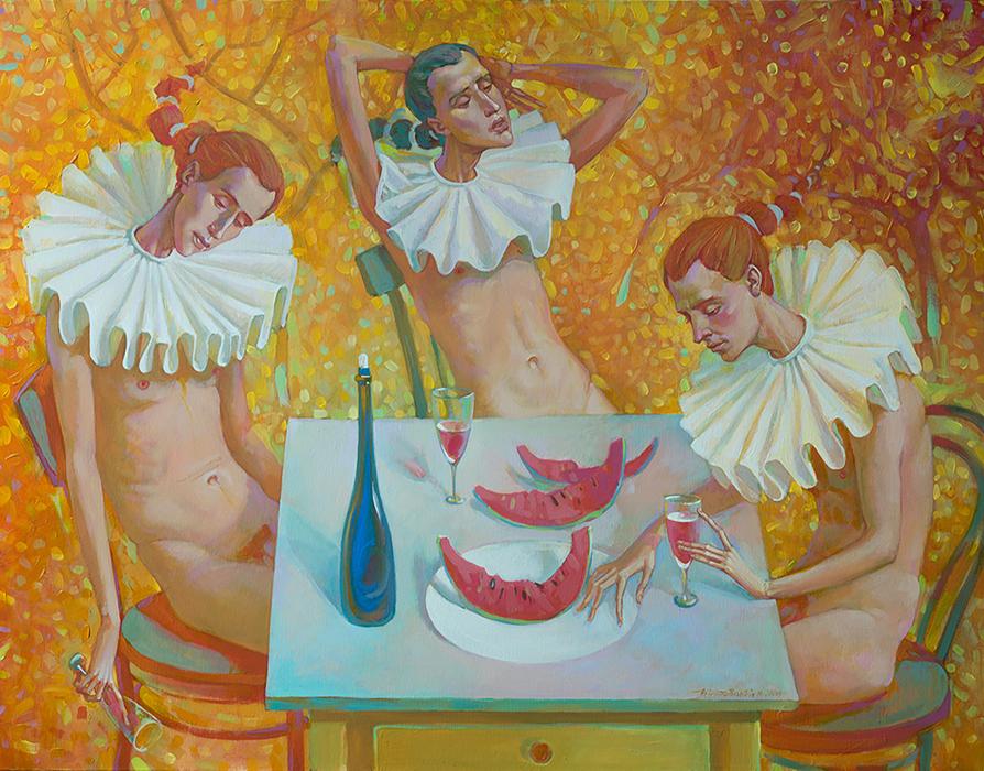 Contemporary Art Buy Acrylic painting Guests Nicolay Butkovsky