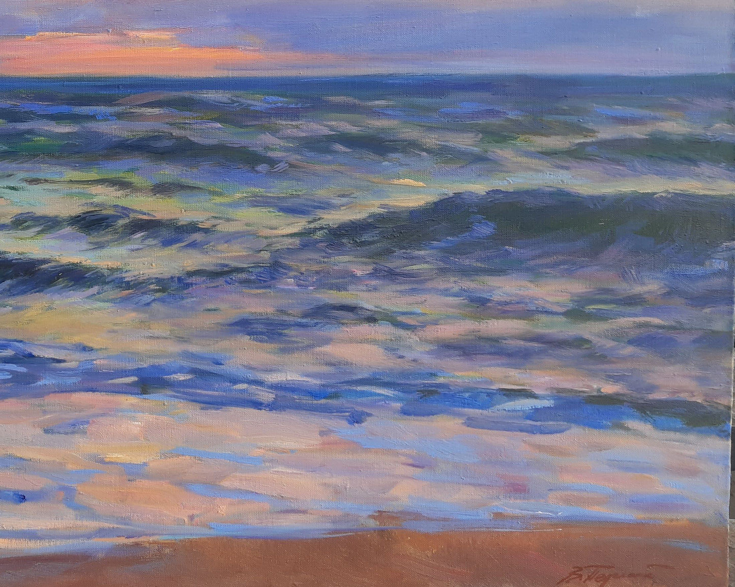 Oil artwork "Evening at Sea" by Vyacheslav Pereta