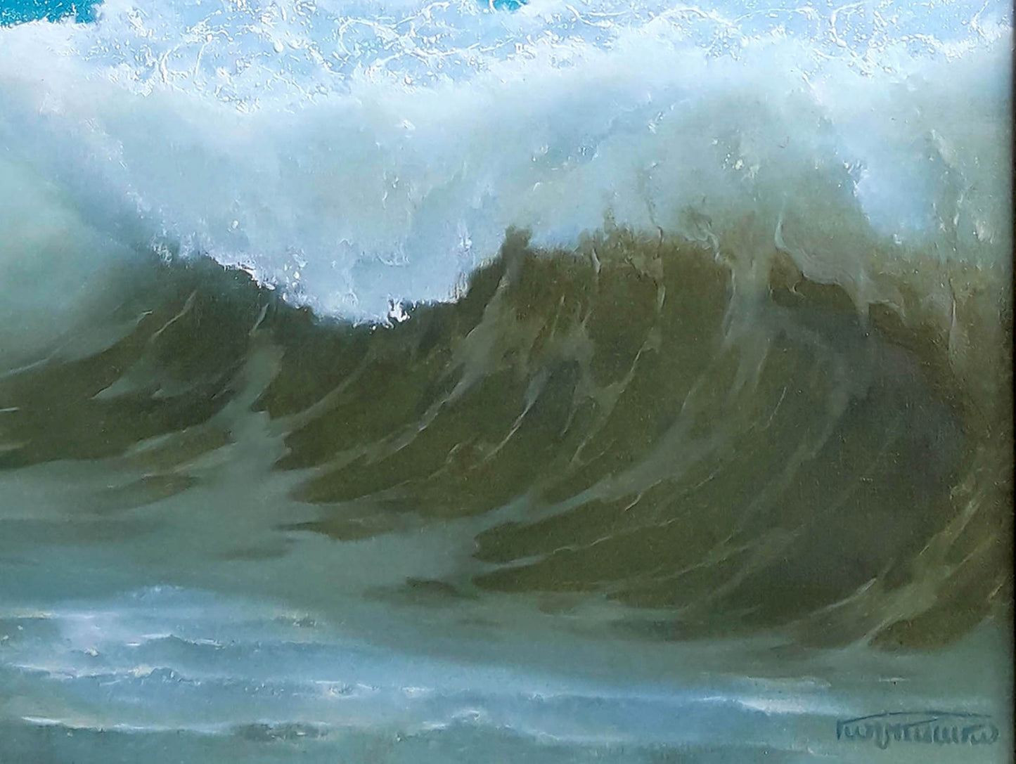 Oil painting The magic of the waves by Korkishko Vasily, dynamic textured ocean wave