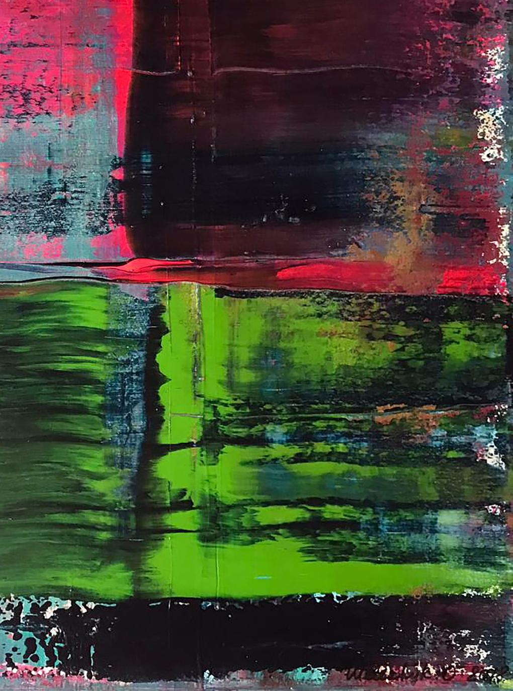 Abstract expressionist acrylic painting Colorful mood by Melezhik Olga