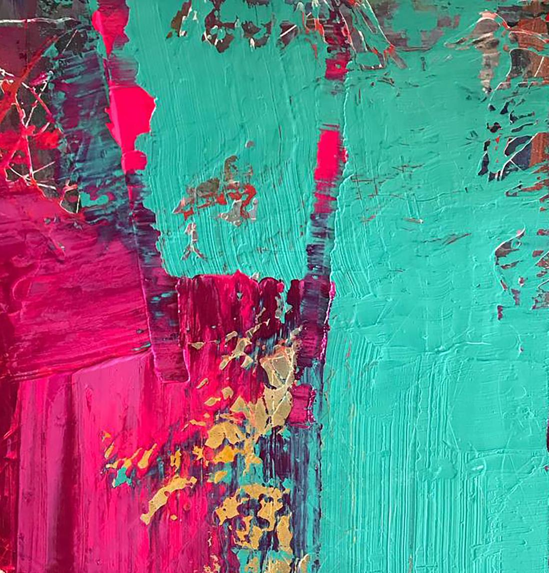 Vibrant Insolent Venus acrylic painting by Melezhik Olga in teal magenta gold