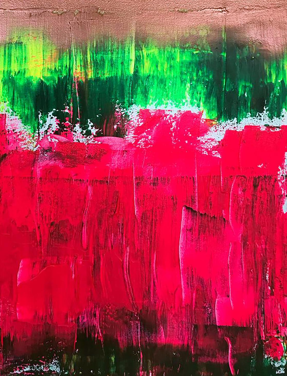 Vibrant Emotional Wave acrylic painting by Melezhik Olga with neon strokes
