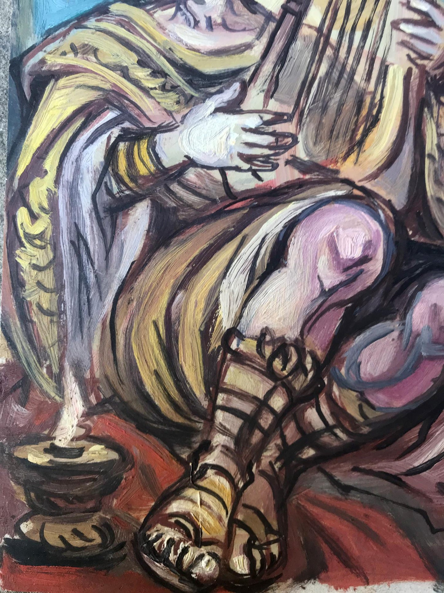 Oil painting of Bart portrait by Alexander Arkadievich Litvinov in yellow purple robes