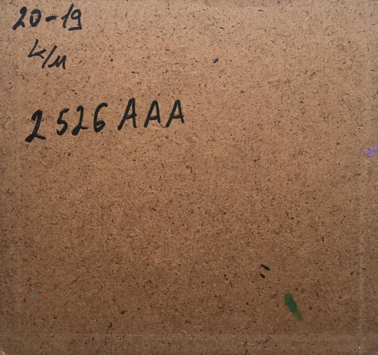 Back of oil painting Hot day Zadorozhnya V.V. cork board with green smudge