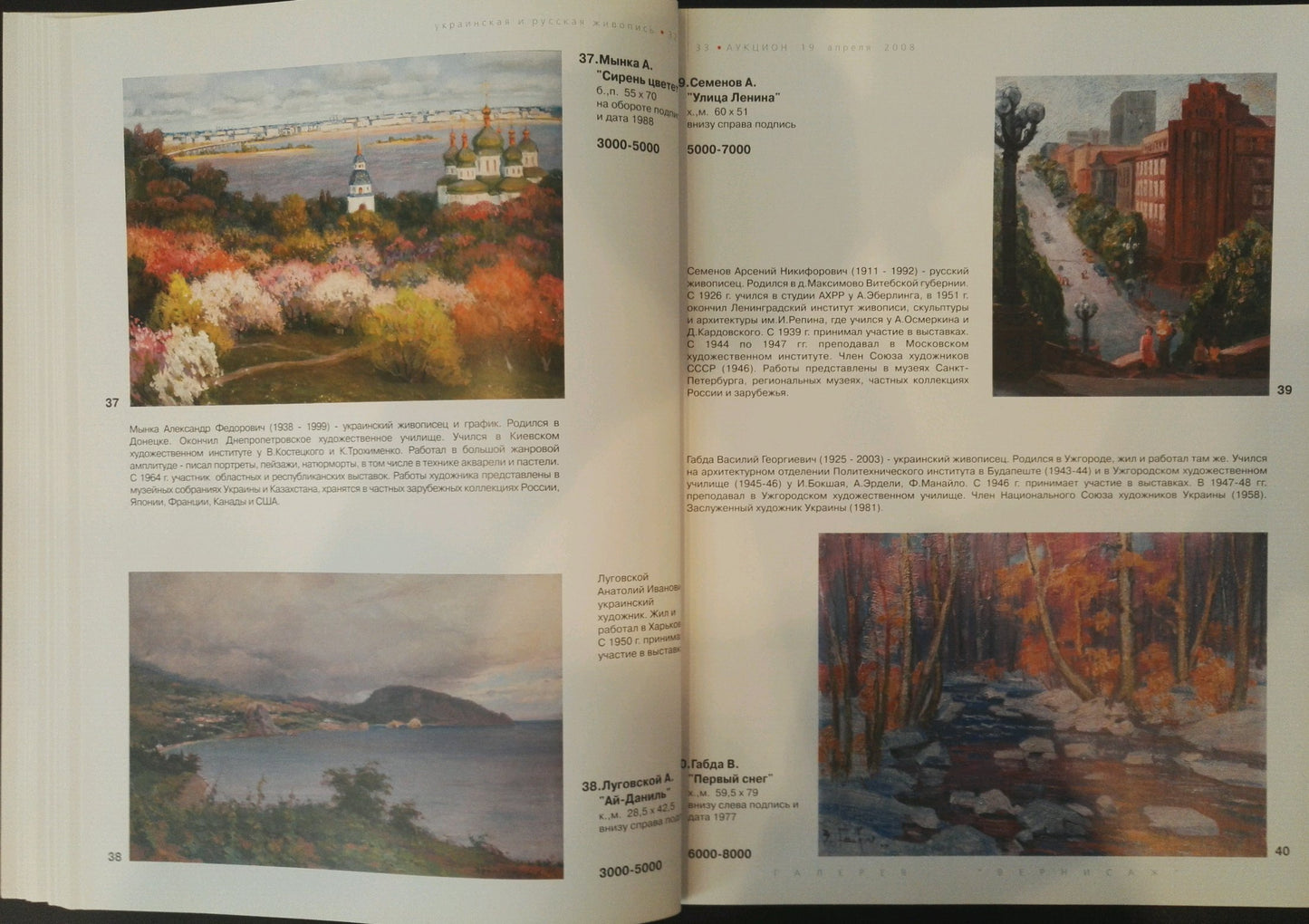 Oil painting End of winter by Gabda Vasily Georgievich in art catalog with Serpukhov