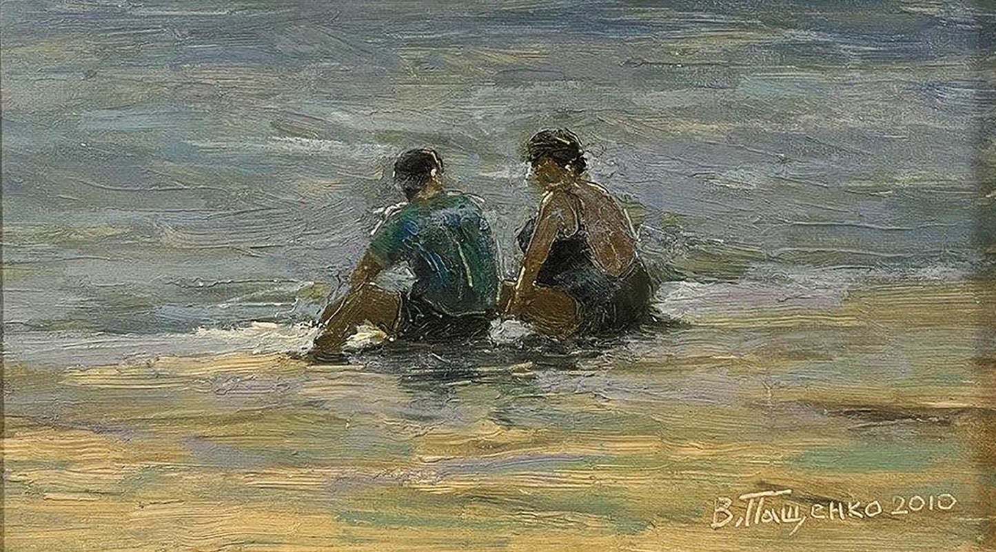 Oil painting To the beach with a friend by Volodymyr Pashchenko
