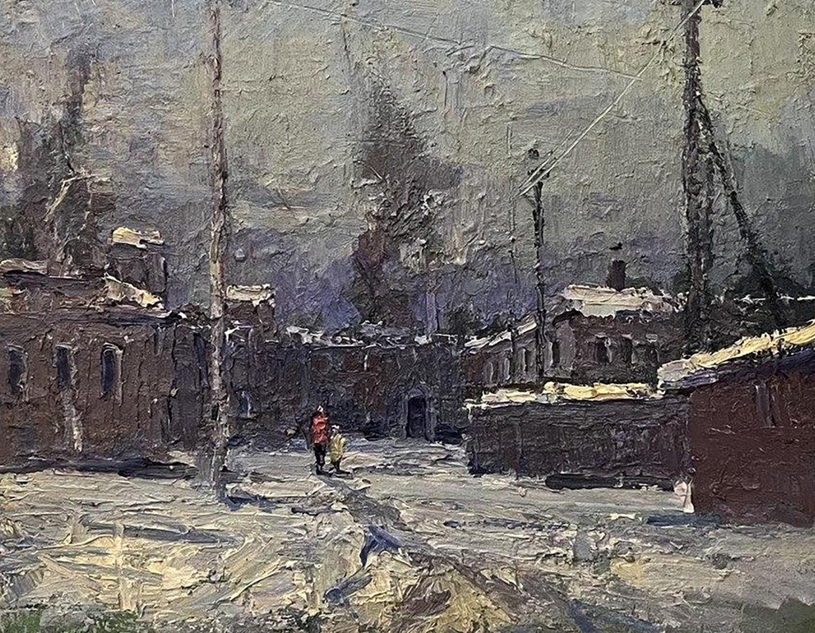 Oil painting Walking around the winter city by Volodymyr Pashchenko