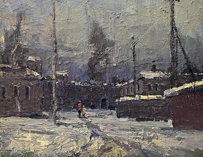 Oil painting Walking around the winter city by Volodymyr Pashchenko