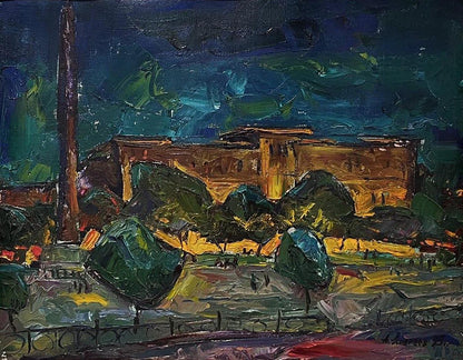 Expressionist oil painting Night Istanbul by Oleksandr Andreev