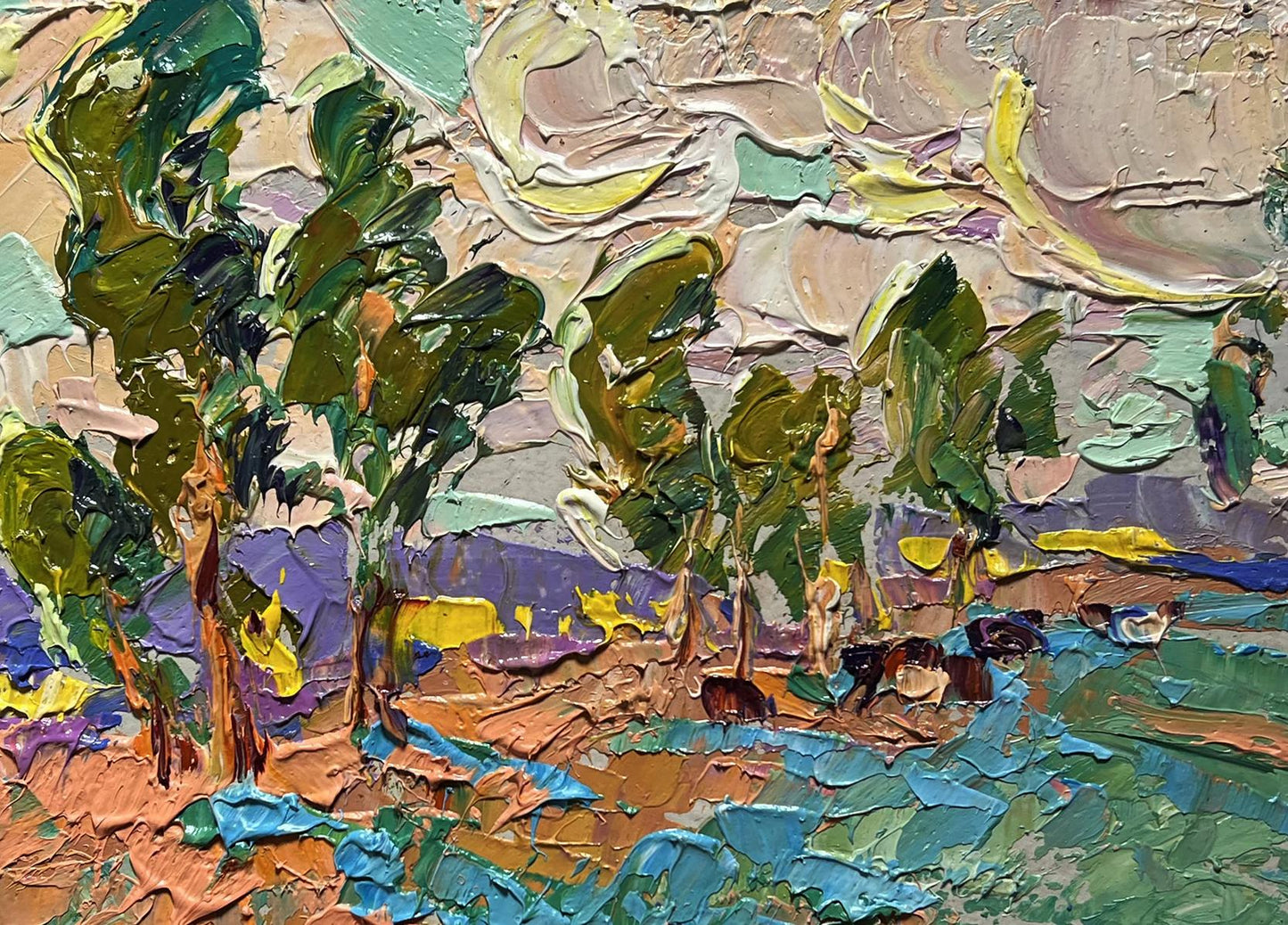Impasto oil painting In the Autumn Meadows by Oleksiy Ivanyuk