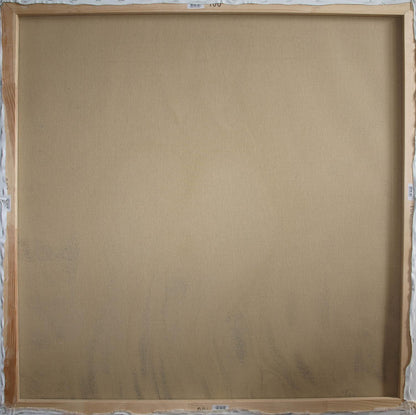 Back of Konsta G. Amelinn oil painting canvas with wooden frame
