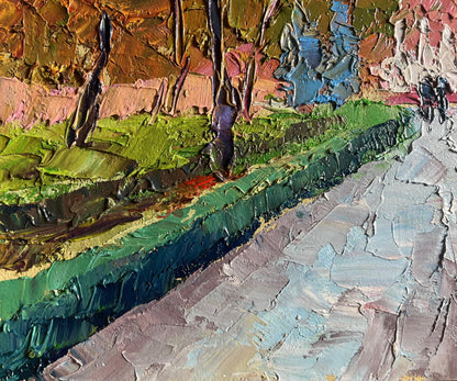 Oil painting of City National Park by Boris Serdyuk with impasto path