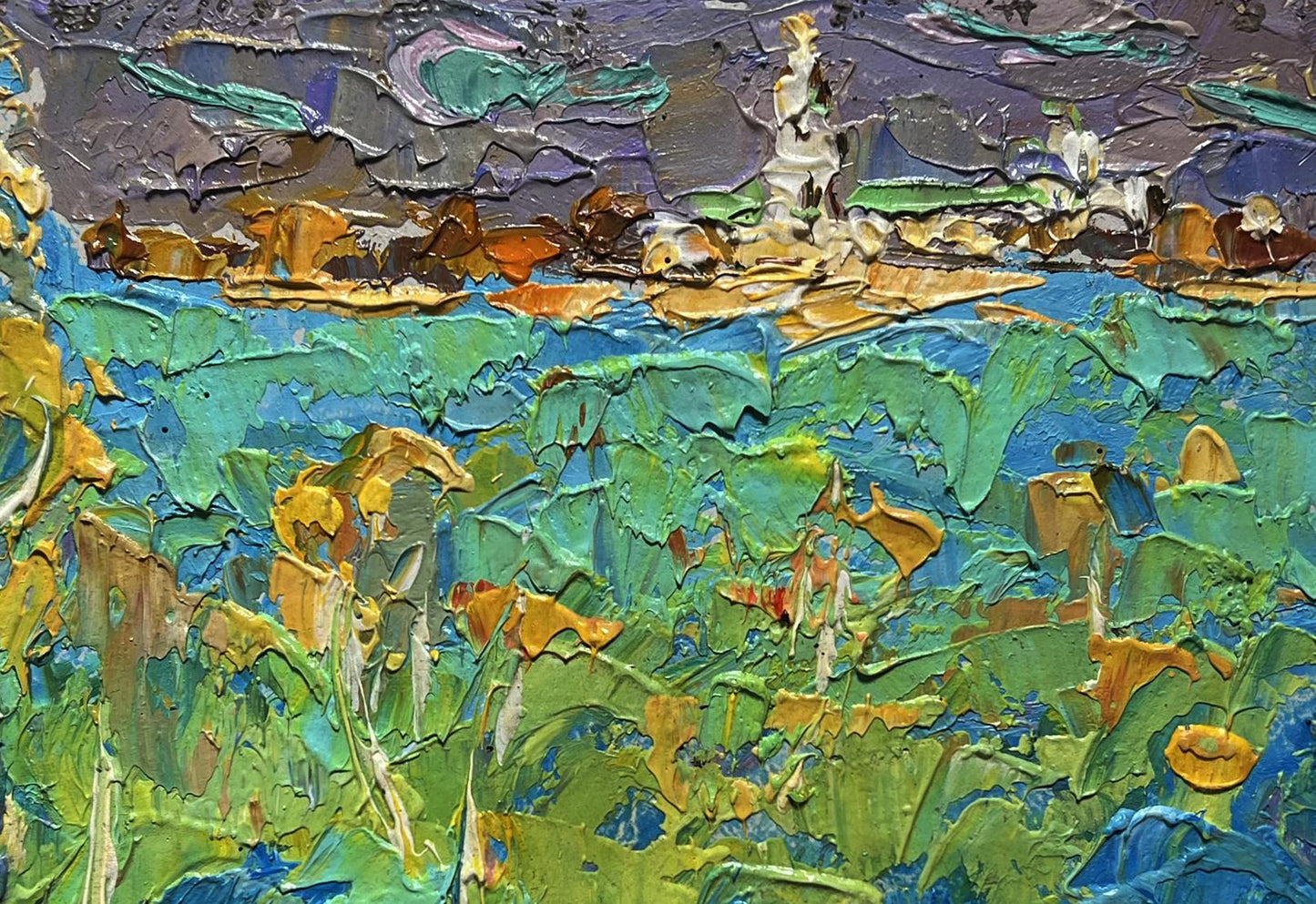 Vibrant impressionist oil painting Early autumn has come by Oksana Ivanyuk