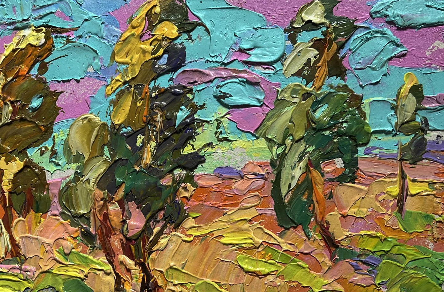 Vibrant impressionist oil painting Rustle of poplar trees by Oleksiy Ivanyuk