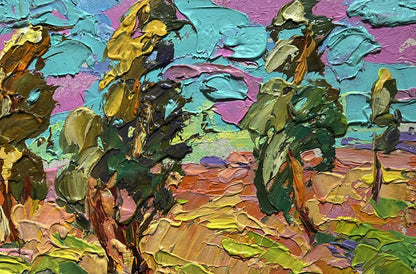Vibrant impressionist oil painting Rustle of poplar trees by Oleksiy Ivanyuk