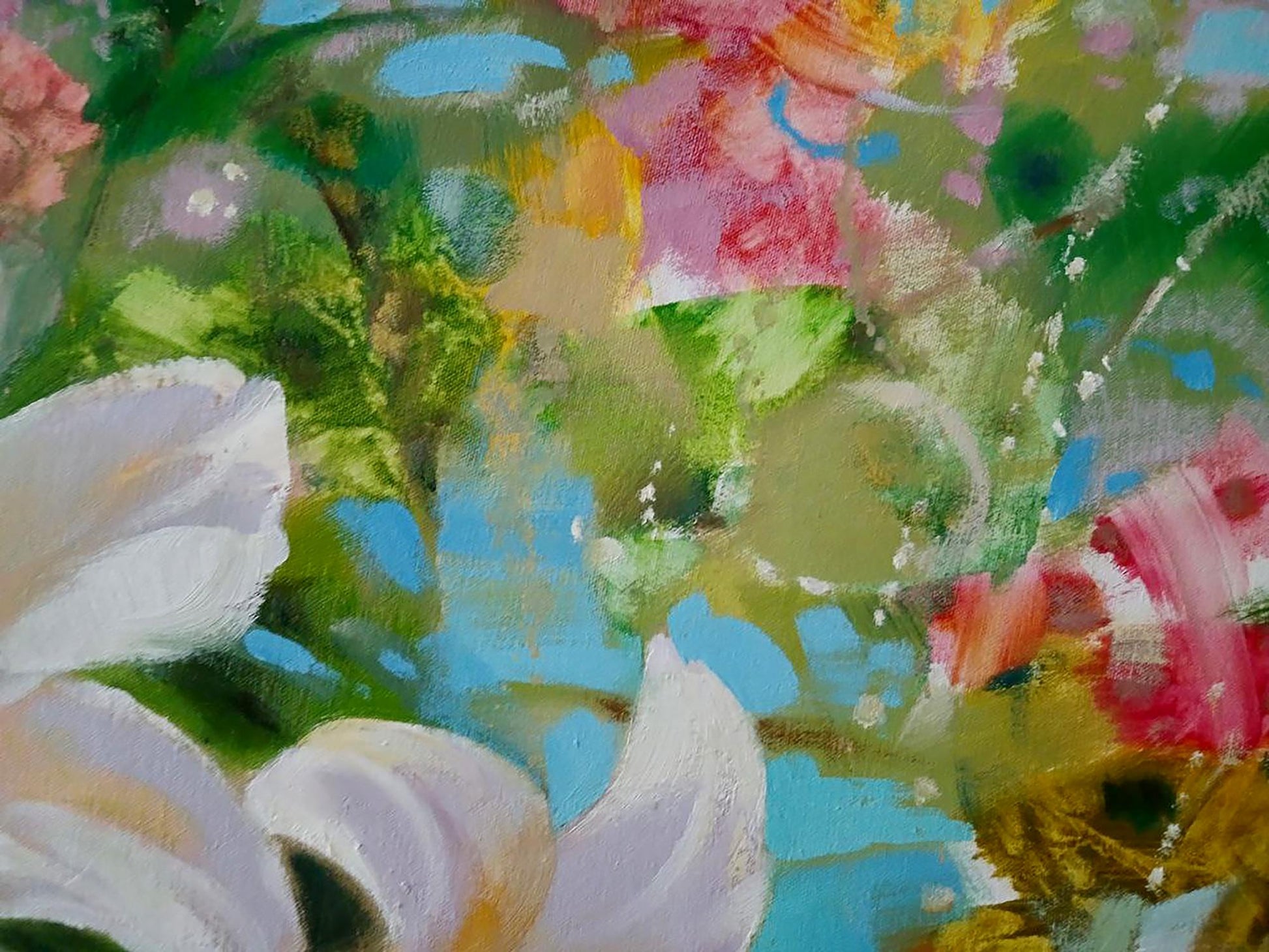 Abstract oil painting Summer flowers by Anatoly Tarabanov