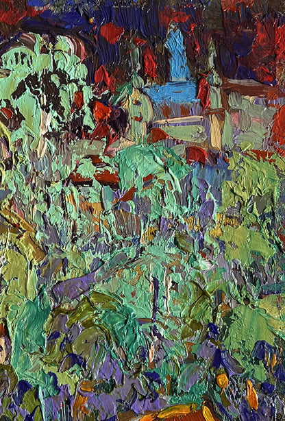 Vibrant impressionist oil painting City after the Rain by Oleksiy Ivanyuk