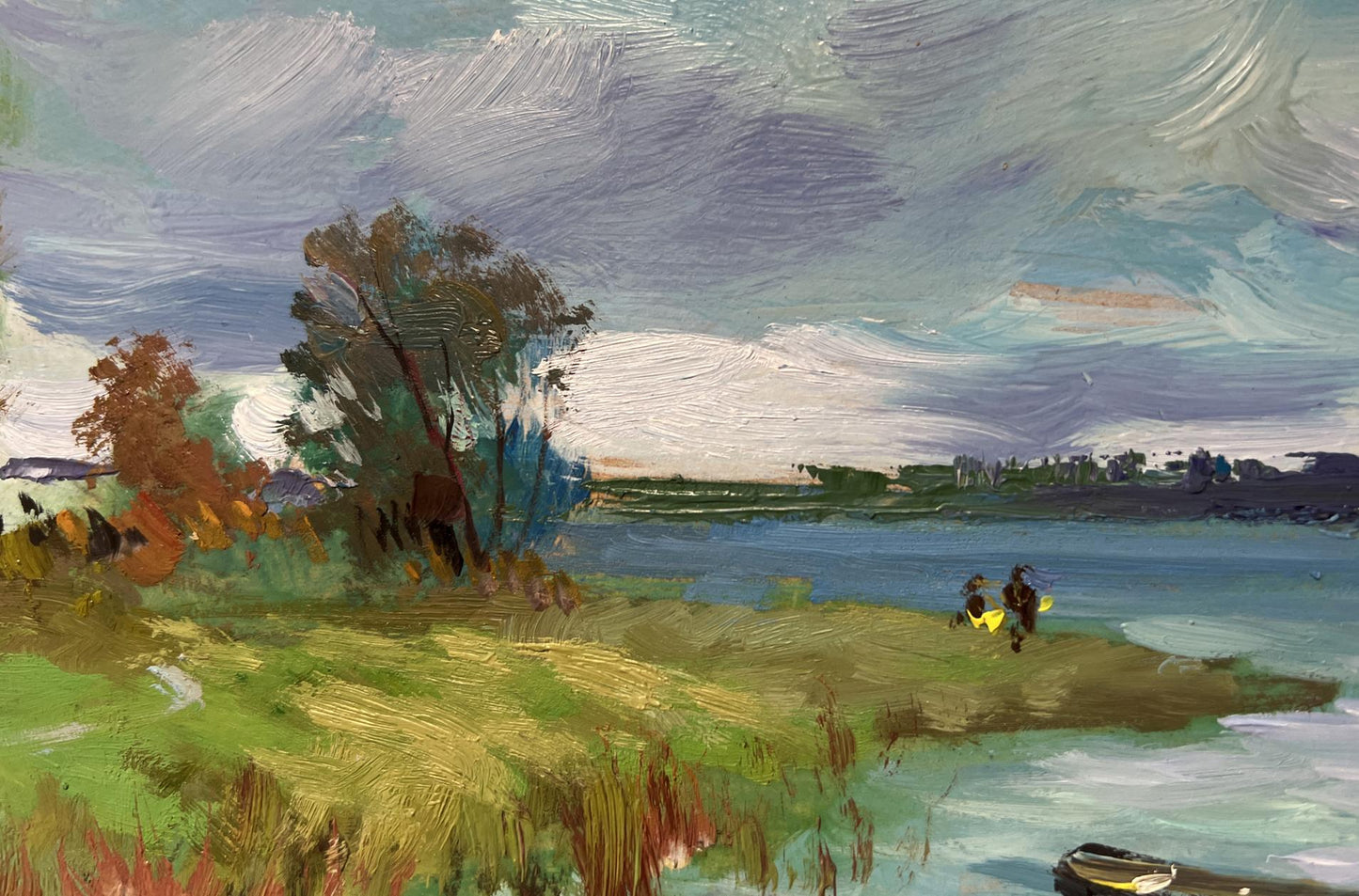 Oil painting River melancholy by Yuriy Suprunchuk: impressionistic river landscape