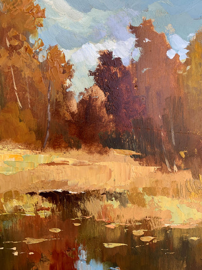 Oil painting Golden autumn and gentle river by Yuriy Suprunchuk