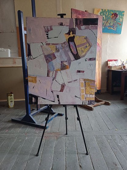 Oil painting Subtle Connections by Tatyana Shulyak with geometric shapes