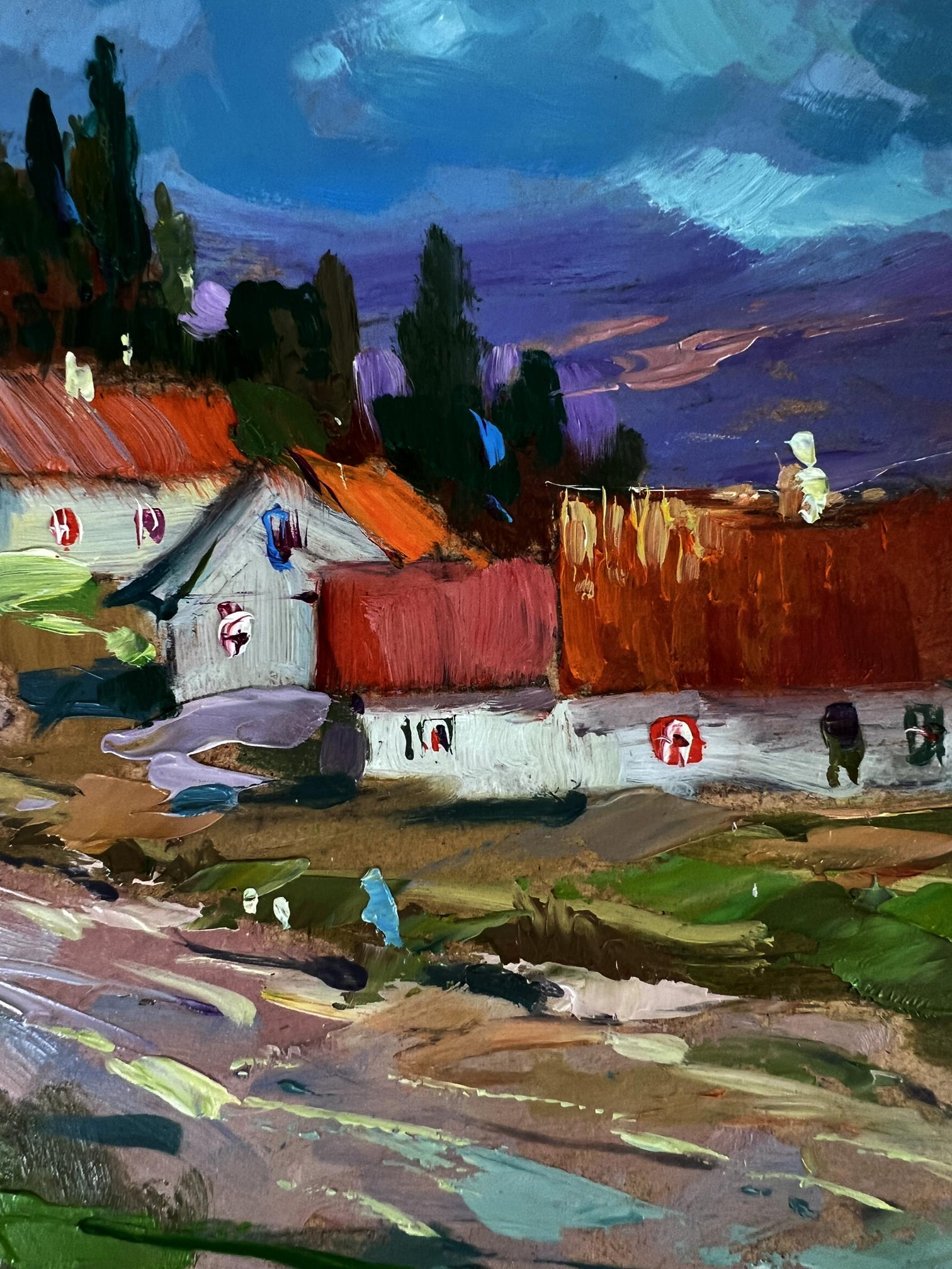 Vibrant impressionist oil painting Road to the Mountains by Yuriy Suprunchuk