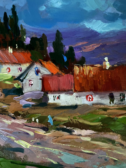 Vibrant impressionist oil painting Road to the Mountains by Yuriy Suprunchuk