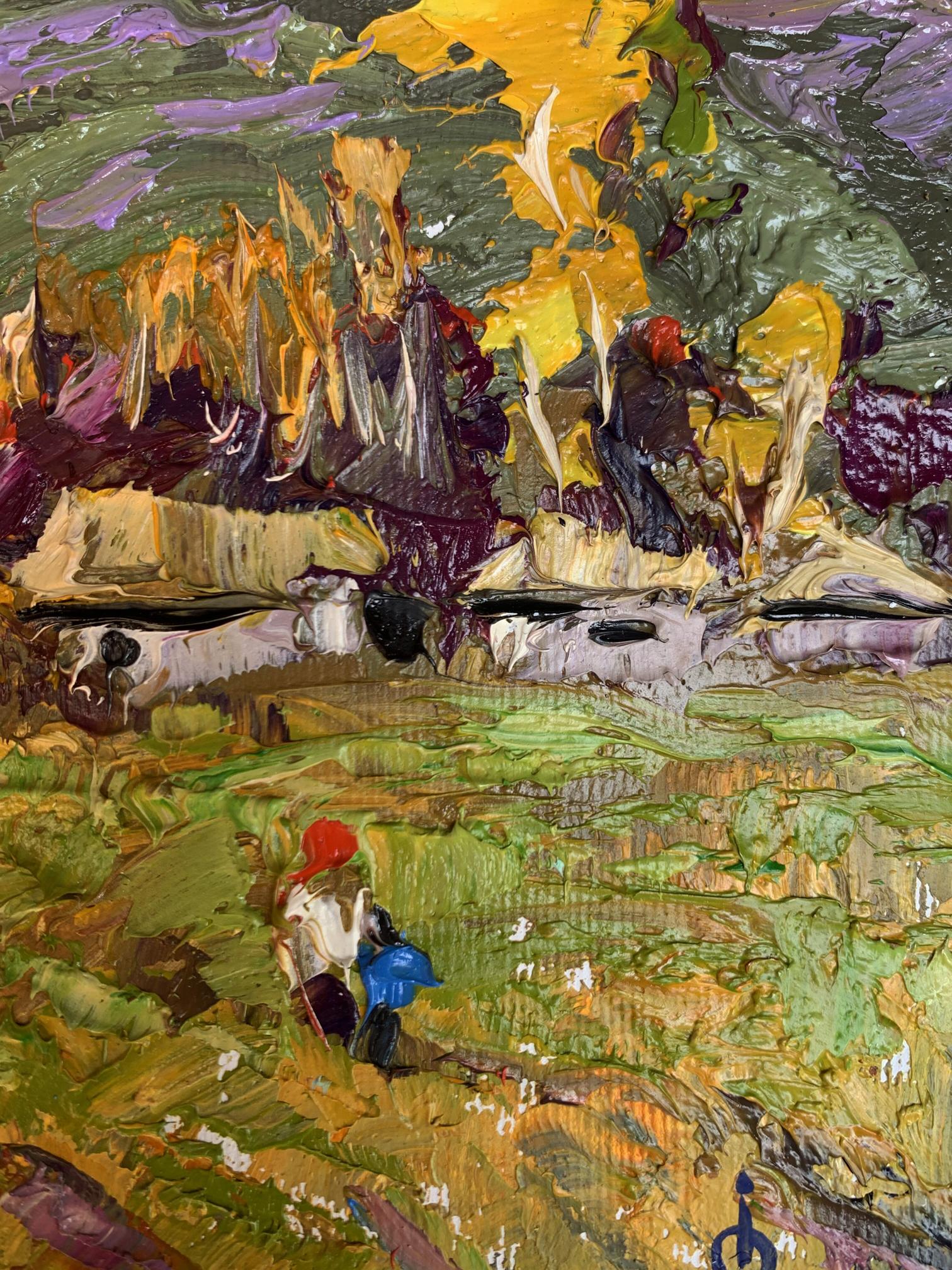 Vibrant impressionist oil painting It was raining by Oksana Ivanyuk