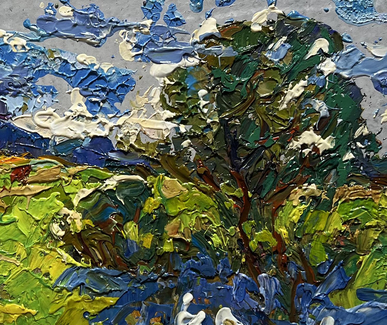 Oil painting Summer smell of grass by Oleksiy Ivanyuk: impressionistic green landscape