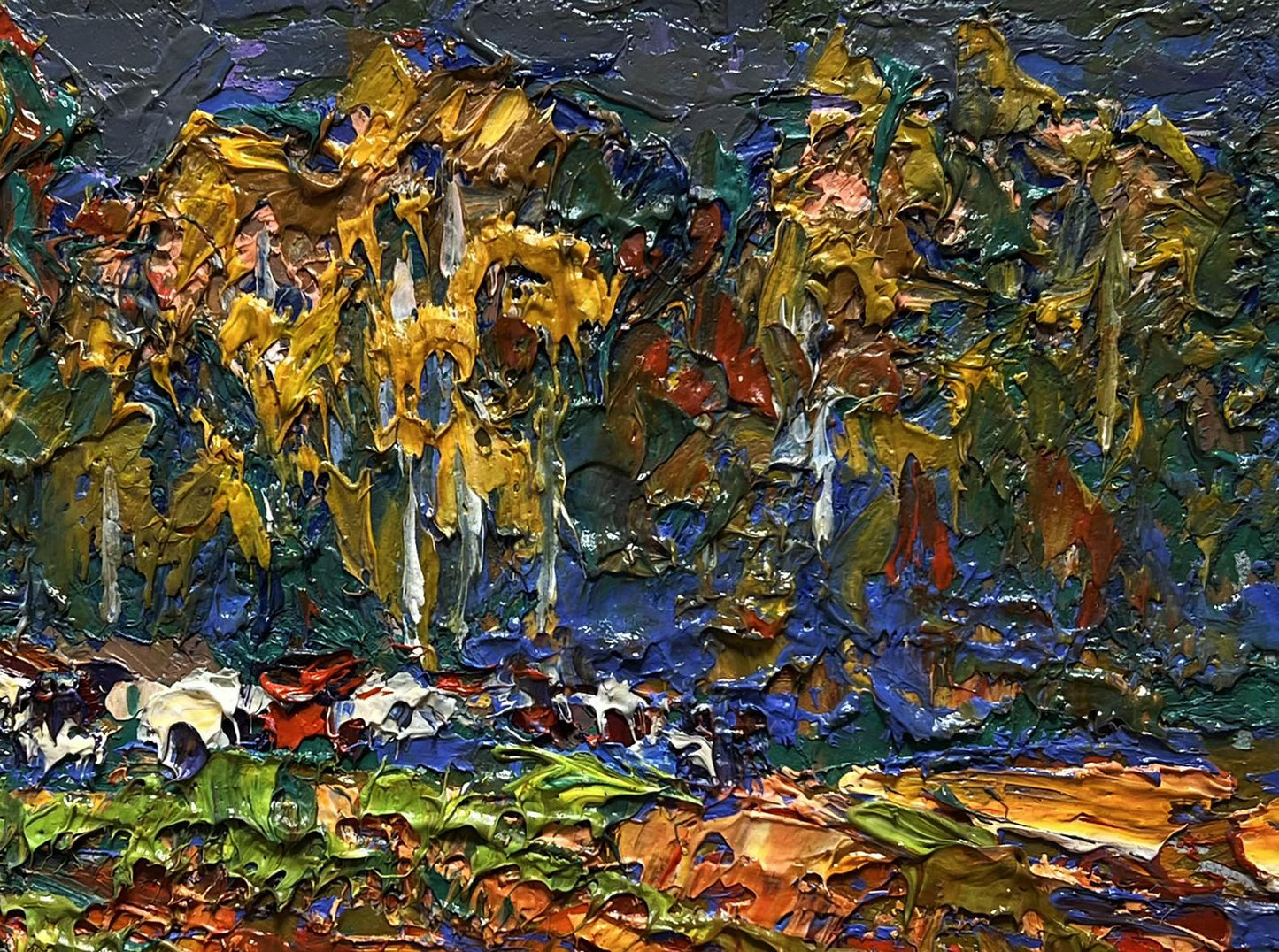 Oil painting of autumn yellow forest by Oleksiy Ivanyuk