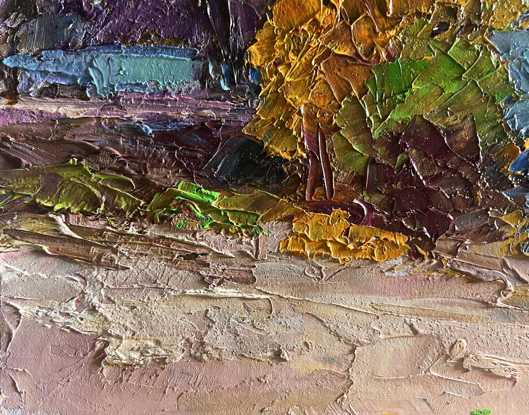 Oil painting Evening after a thunderstorm by Boris Serdyuk in earthy tones